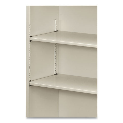 Metal Bookcase, Three-shelf, 34.5w X 12.63d X 41h, Light Gray