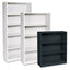 Metal Bookcase, Three-shelf, 34.5w X 12.63d X 41h, Charcoal