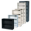 Metal Bookcase, Four-shelf, 34.5w X 12.63d X 59h, Putty