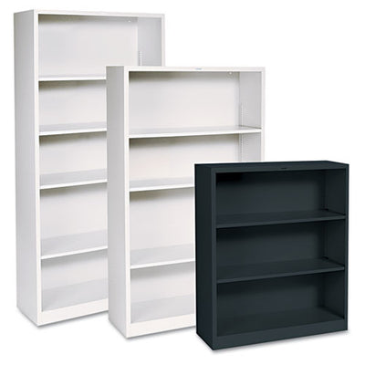 Metal Bookcase, Five-shelf, 34.5w X 12.63d X 71h, Charcoal