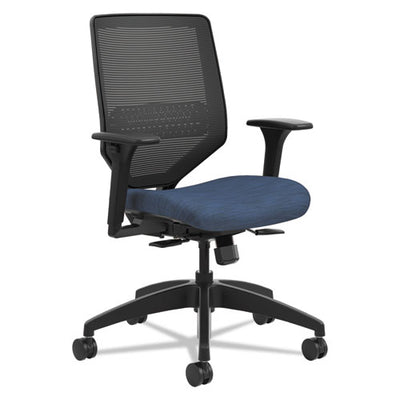 Solve Series Mesh Back Task Chair, Supports Up To 300 Lb, 16" To 22" Seat Height, Ink Seat, Black Back/base
