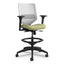 Solve Series Reactiv Back Task Stool, Supports Up To 300 Lb, 23" To 33" Seat Height, Ink Seat, Charcoal Back, Black Base