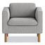 Parkwyn Series Club Chair, 33" X 26.75" X 29", Gray Seat, Gray Back, Oak Base