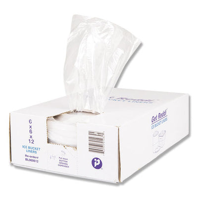 Ice Bucket Liner Bags, 3 Qt, 0.5 Mil, 6" X 12", Clear, 1,000/carton