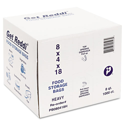 Food Bags, 8 Qt, 0.85 Mil, 8" X 18", Clear, 1,000/carton