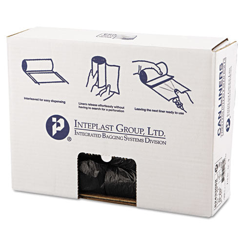 High-density Commercial Can Liners, 16 Gal, 8 Microns, 24" X 33", Black, 50 Bags/roll, 20 Rolls/carton
