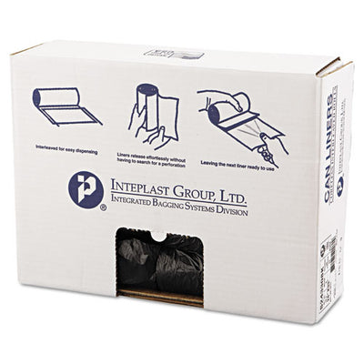 High-density Commercial Can Liners, 16 Gal, 8 Microns, 24" X 33", Black, 50 Bags/roll, 20 Rolls/carton