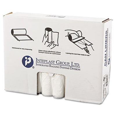 High-density Interleaved Commercial Can Liners, 33 Gal, 11 Microns, 33" X 40", Clear, 25 Bags/roll, 20 Rolls/carton