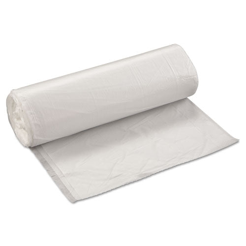 High-density Interleaved Commercial Can Liners, 60 Gal, 14 Microns, 38" X 60", Clear, 25 Bags/roll, 8 Rolls/carton