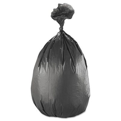 High-density Interleaved Commercial Can Liners, 60 Gal, 17 Microns, 38" X 60", Black, 25 Bags/roll, 8 Rolls/carton