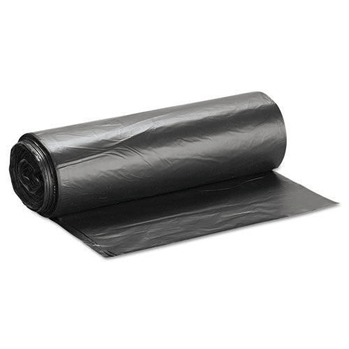 High-density Interleaved Commercial Can Liners, 60 Gal, 17 Microns, 38" X 60", Black, 25 Bags/roll, 8 Rolls/carton
