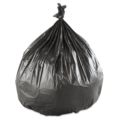 High-density Interleaved Commercial Can Liners, 45 Gal, 12 Microns, 40" X 48", Black, 25 Bags/roll, 10 Rolls/carton