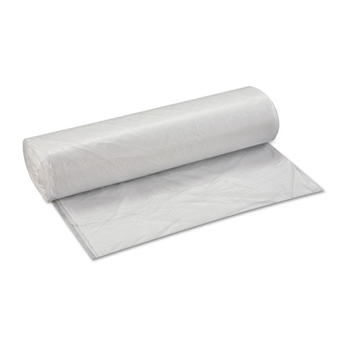 High-density Interleaved Commercial Can Liners, 45 Gal, 12 Microns, 40" X 48", Clear, 25 Bags/roll, 10 Rolls/carton