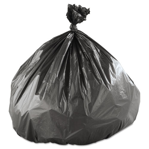 High-density Interleaved Commercial Can Liners, 45 Gal, 16 Microns, 40" X 48", Black, 25 Bags/roll, 10 Rolls/carton