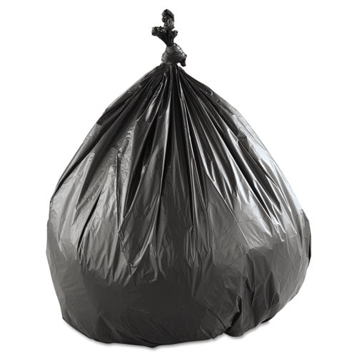 High-density Interleaved Commercial Can Liners, 45 Gal, 22 Microns, 40" X 48", Black, 25 Bags/roll, 6 Rolls/carton