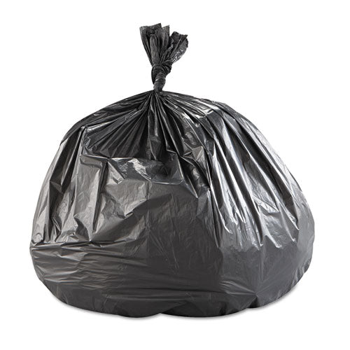 High-density Interleaved Commercial Can Liners, 60 Gal, 16 Microns, 43" X 48", Black, 25 Bags/roll, 8 Rolls/carton