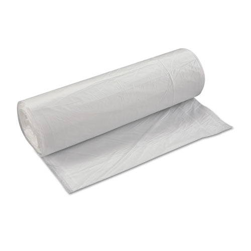 High-density Interleaved Commercial Can Liners, 60 Gal, 17 Microns, 43" X 48", Clear, 25 Bags/roll, 8 Rolls/carton