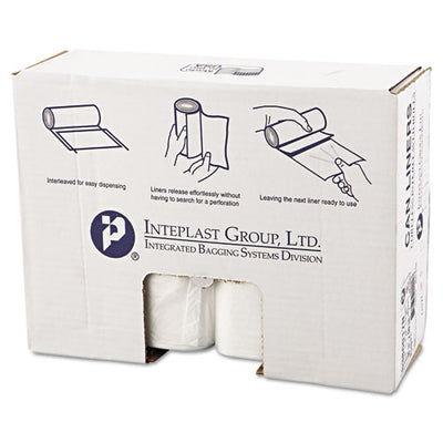 High-density Interleaved Commercial Can Liners, 56 Gal, 22 Microns, 43" X 48", Natural, 25 Bags/roll, 8 Rolls/carton