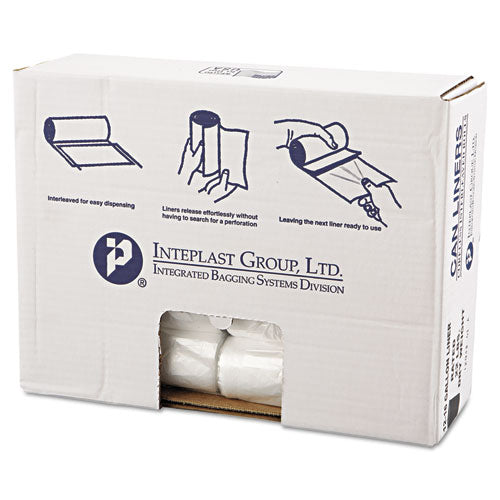 High-density Commercial Can Liners Value Pack, 16 Gal, 7 Microns, 24" X 31 ", Clear, 50 Bags/roll, 20 Rolls/carton