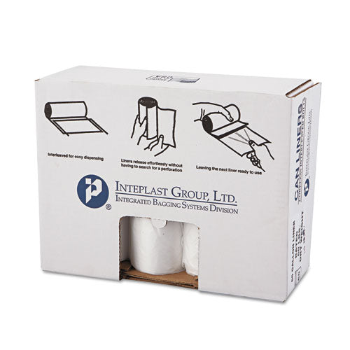 High-density Commercial Can Liners Value Pack, 60 Gal, 14 Microns, 38" X 58", Clear, 25 Bags/roll, 8 Rolls/carton