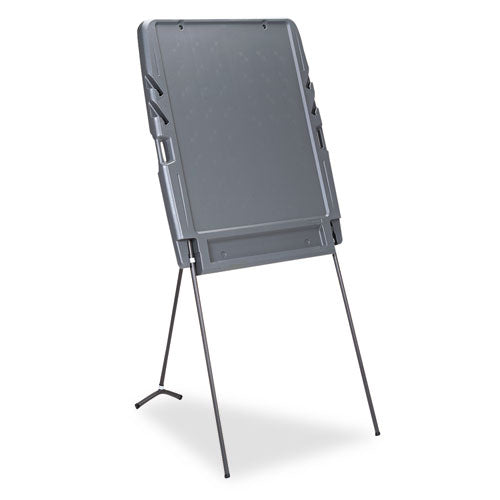 Ingenuity Portable Flipchart Easel With Dry Erase Surface, 35 X 30, 73" Tall Easel, Charcoal Polyethylene Frame