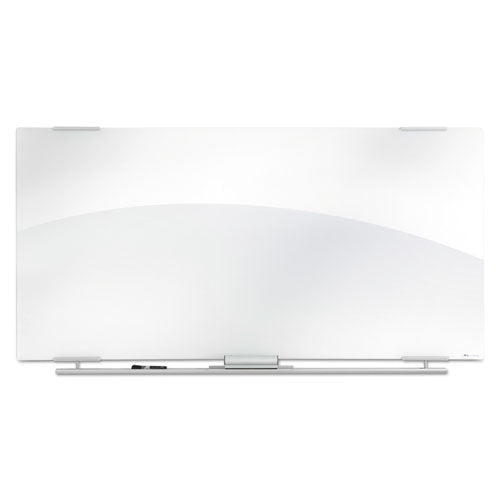 Clarity Glass Dry Erase Board With Aluminum Trim, 72 X 36, White Surface