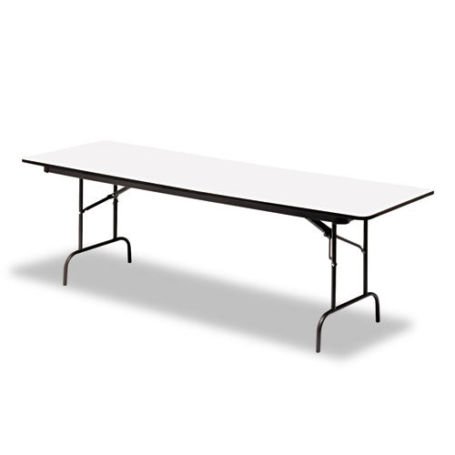 Officeworks Commercial Wood-laminate Folding Table, Rectangular Top, 72w X 30d X 29h, Gray/charcoal