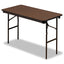 Officeworks Classic Wood-laminate Folding Table, Straight Legs, Rectangular, 48w X 24d X 29h, Walnut