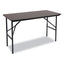 Officeworks Classic Wood-laminate Folding Table, Straight Legs, Rectangular, 48w X 24d X 29h, Walnut