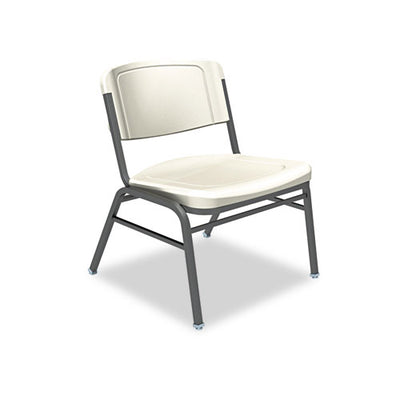 Rough N Ready Wide-format Big And Tall Stack Chair, Supports 500 Lb, 18.5" Seat Height, Charcoal Seat/back, Silver Base, 4/ct