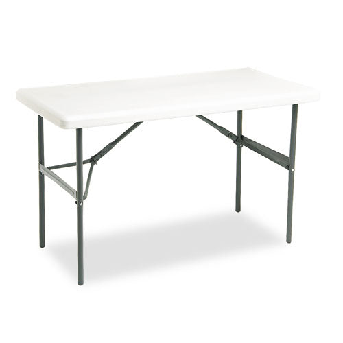 Indestructable Classic Folding Table, Rectangular Top, 300 Lb Capacity, 48w X 24d X 29h, Platinum