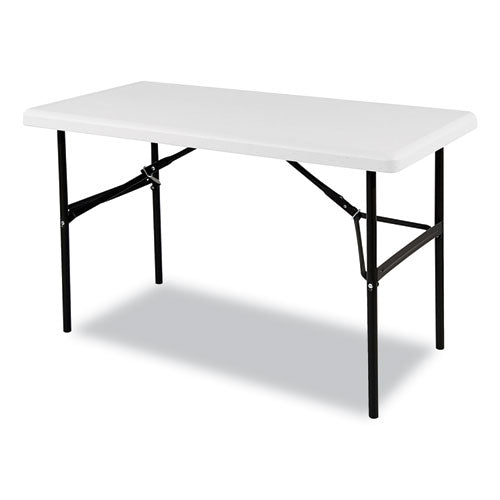 Indestructable Classic Folding Table, Rectangular Top, 300 Lb Capacity, 48w X 24d X 29h, Platinum