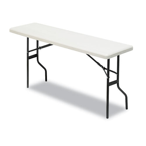 Indestructable Classic Folding Table, Rectangular Top, 300 Lb Capacity, 48w X 24d X 29h, Platinum