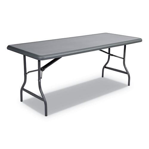 Indestructable Industrial Folding Table, Rectangular Top, 1,200 Lb Capacity, 72w X 30d X 29h, Charcoal