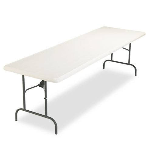 Indestructable Industrial Folding Table, Rectangular Top, 1,200 Lb Capacity, 96w X 30d X 29h, Platinum