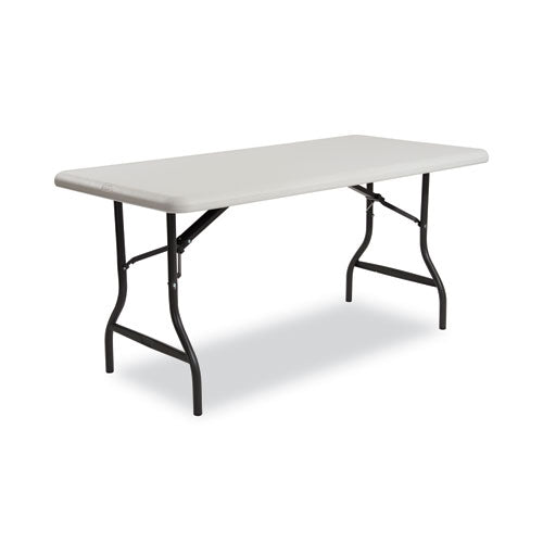 Indestructable Industrial Folding Table, Rectangular Top, 1,200 Lb Capacity, 96w X 30d X 29h, Platinum