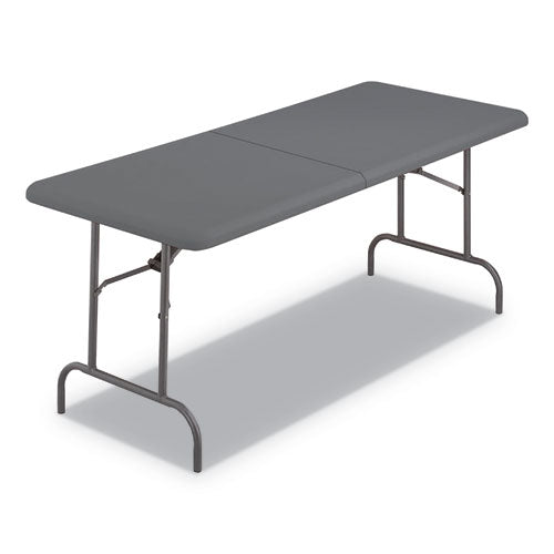 Indestructable Classic Bi-folding Table, Rectangular, 1,200 Lb Capacity, 30w X 72d X 29h, Charcoal