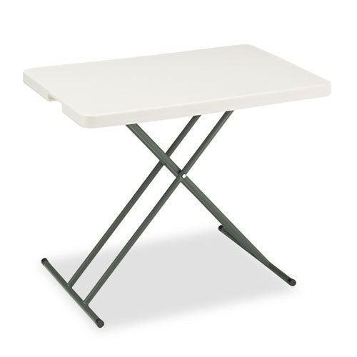 Indestructable Classic Personal Folding Table, 30w X 20d X 25 To 28h, Platinum