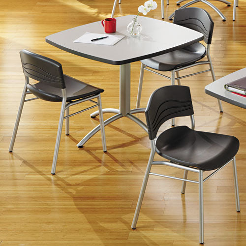 Cafeworks Table, Cafe-height, Square Top, 36w X 36d X 30h, Gray/silver