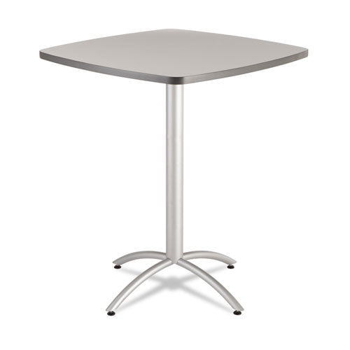 Cafeworks Table, Cafe-height, Square Top, 36w X 36d X 30h, Graphite Granite/silver