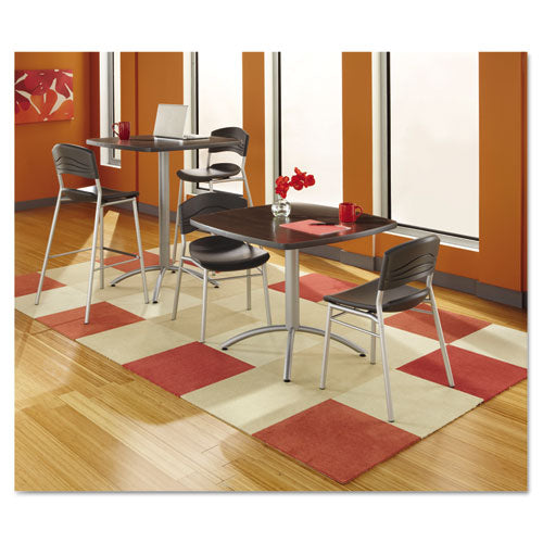 Cafeworks Table, Cafe-height, Square Top, 36w X 36d X 30h, Graphite Granite/silver