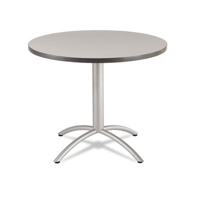 Cafeworks Table, Cafe-height, Round Top, 36" Diameter X 30h, Gray/silver