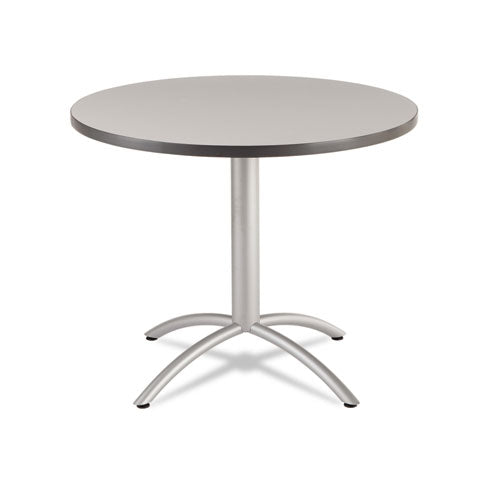 Cafeworks Table, Cafe-height, Round Top, 36" Diameter X 30h, Gray/silver