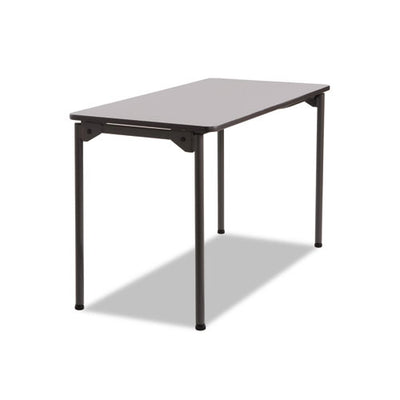 Maxx Legroom Wood Folding Table, Round Top, 60" Diameter X 29.5h, Gray/charcoal