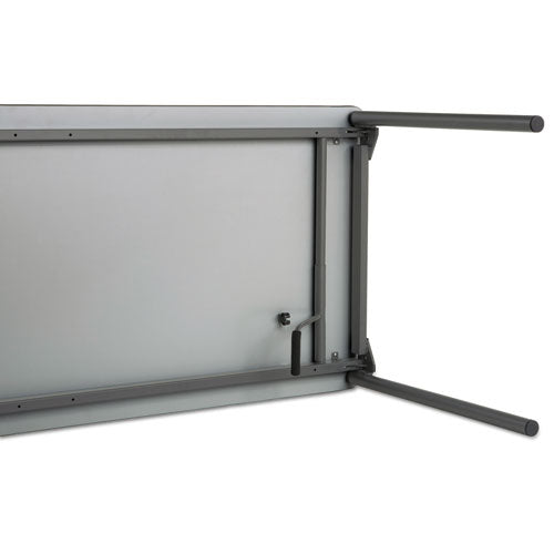 Maxx Legroom Wood Folding Table, Rectangular Top, 60w X 18d X 29.5h, Gray/charcoal