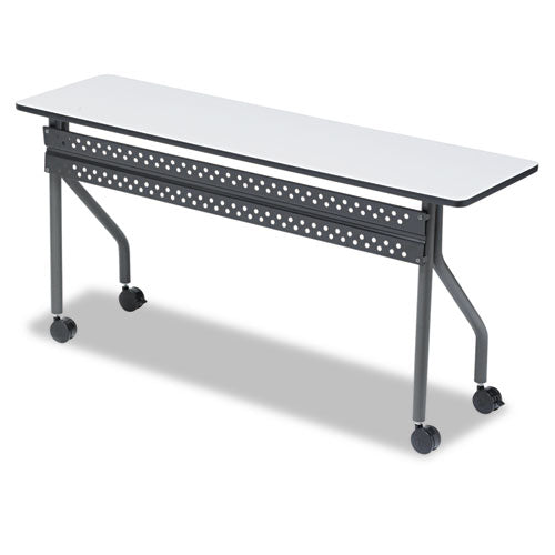 Officeworks Mobile Training Table, Rectangular, 60w X 18d X 29h, Gray/charcoal