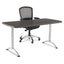 Arc Adjustable-height Table, Rectangular Top, 30w X 48d X 36 To 48h, Gray Walnut/silver