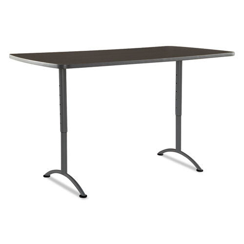 Arc Adjustable-height Table, Rectangular Top, 36w X 72d X 30 To 42h, Walnut/gray