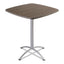 Iland Table, Bistro-height, Square Top, Contoured Edges, 36w X 36d X 42h, Natural Teak/silver