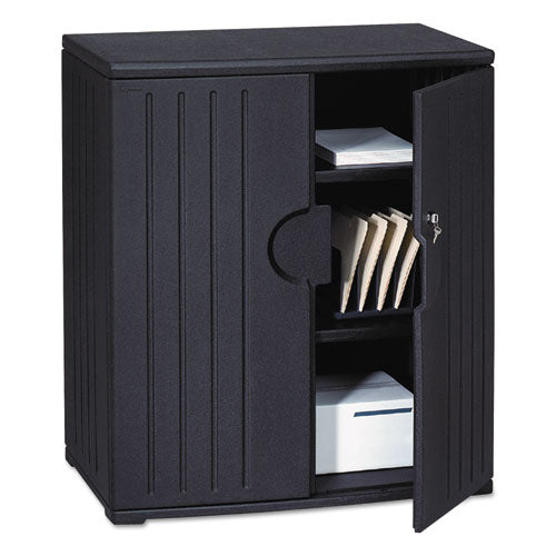 Rough N Ready Storage Cabinet, Two-shelf, 36w X 22d X 46h, Black